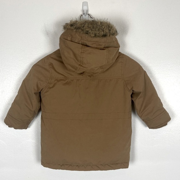 Gap Baby Toddler Jacket Coat Fur Hooded Size 3 Color Tan Boy Unisex - Picture 3 of 11